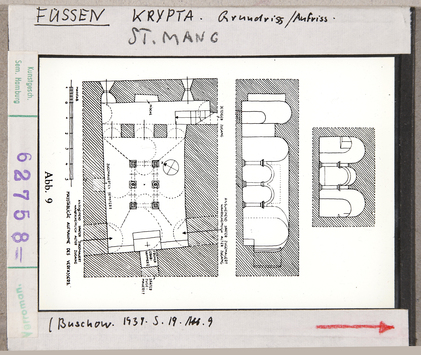 Vorschaubild Füssen: St. Mang, Krypta, Grundriss und Aufriss 